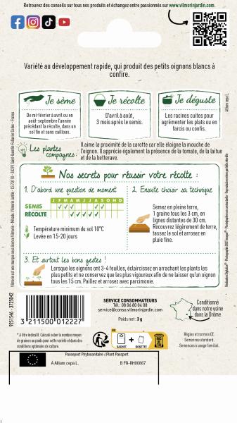 Potagères - Oignon Blanc Premier - MEDIA_PACKAGING_VERSO